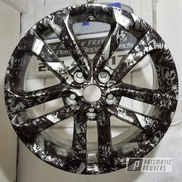 Custom Wheel Done In Super Chrome And Twinkle Tows Powder Coating W/ Hydrographic Decal