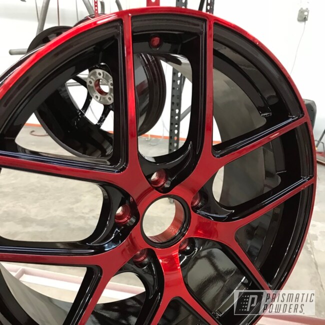Dazzling Red Over A Black Base Coat With Machined Faces