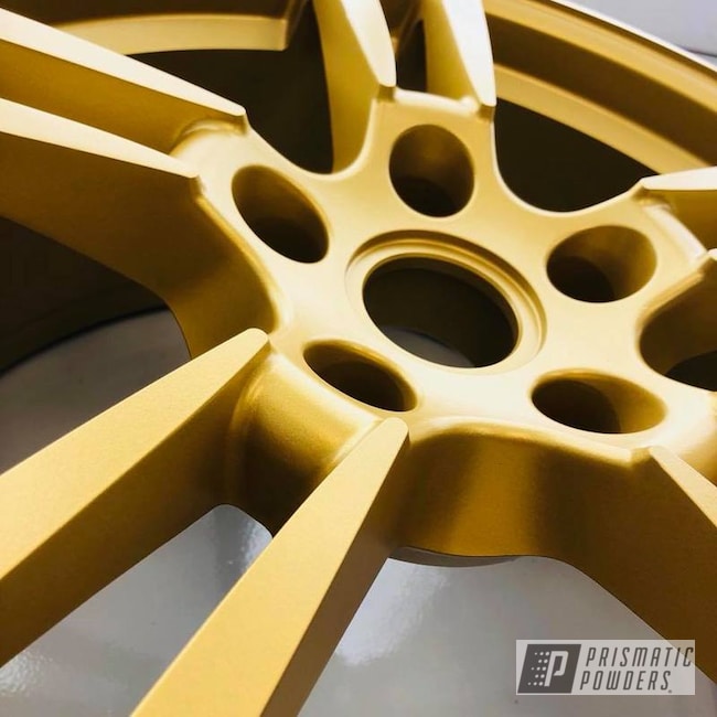 Porsche 22 Inch Wheels In A Goldtastic Powder Coating