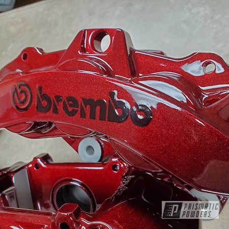 Powder Coating: Illusion Cherry PMB-6905,Clear Vision PPS-2974,Brembo Brake Calipers,Brembo Calipers,Automotive,Calipers,Brake Calipers