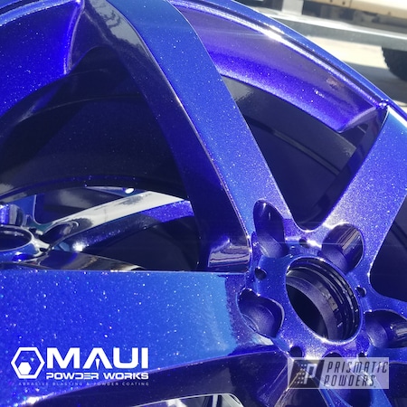Powder Coating: Aluminum Wheels,Illusion Blue PSS-4513,Rims,Clear Vision PPS-2974,Ford Mustang,Wheels