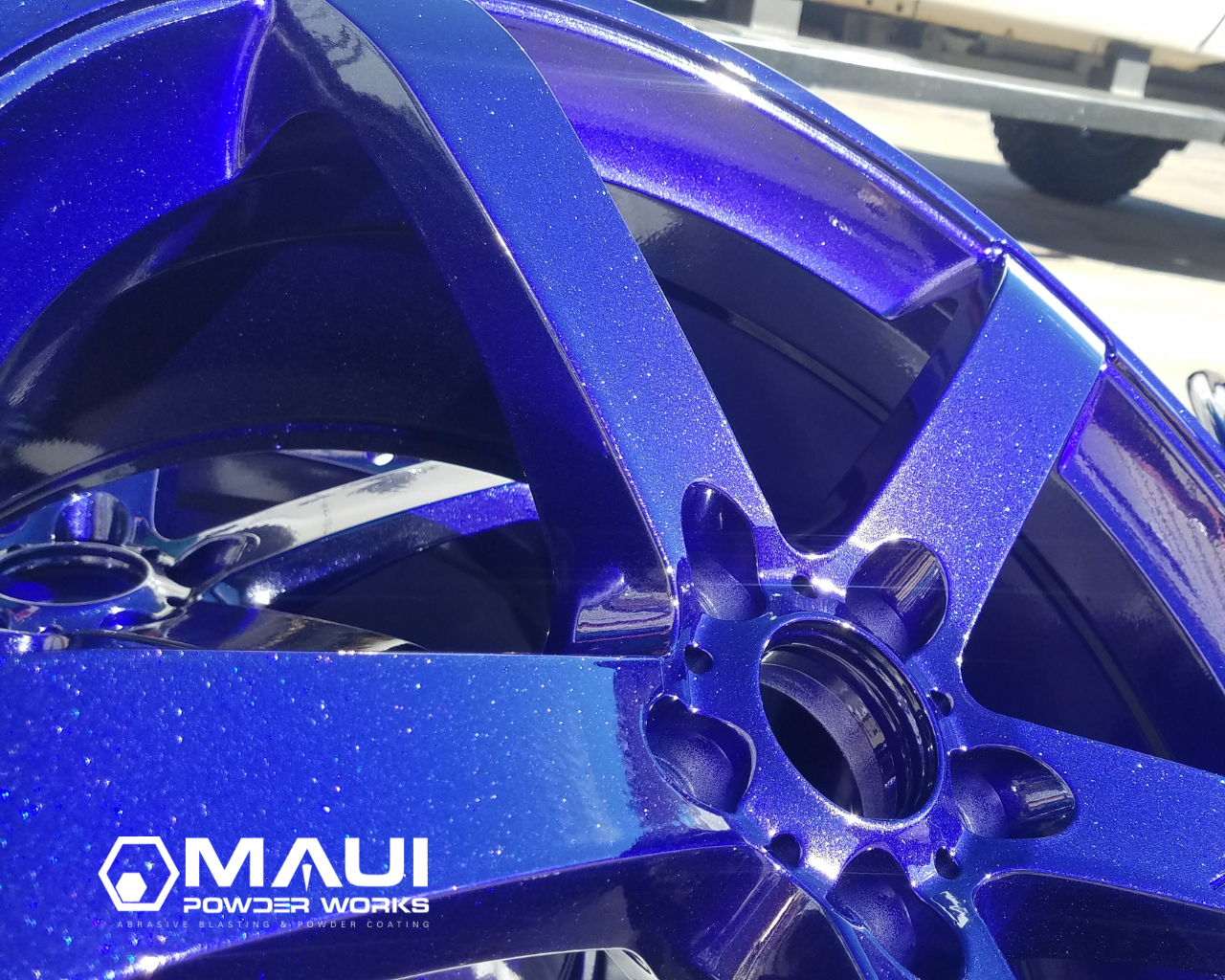 Powder Blue Rims Wheels Using a Clear Vision and Illusion Blue Finish | Prismatic Powders