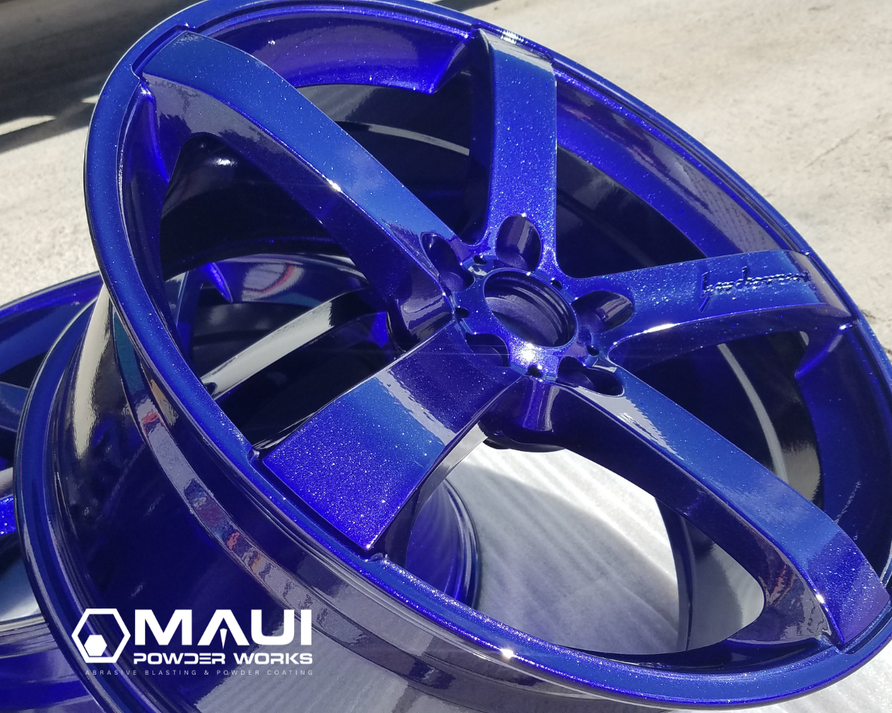 Powder Blue Rims Wheels Using a Clear Vision and Illusion Blue Finish | Prismatic Powders