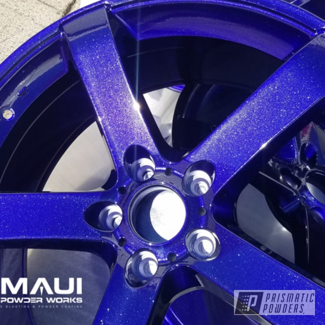 Powder Coated Clear Vision And Illusion Blue Wheels