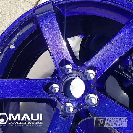 Powder Coating: Wheels,Clear Vision PPS-2974,Rims,Ford Mustang,Illusion Blue PSS-4513,Aluminum Wheels