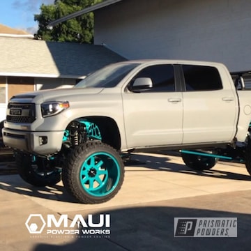 Powder Coated Ackbar Teal Toyota Tundra Trd Pro Wheels And Accents
