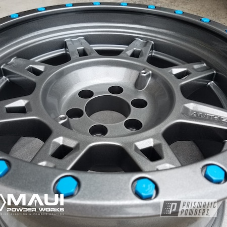 Powder Coating: Wheels,Rims,Kingsport Grey PMB-5027,Two Tone,Aluminum Wheels