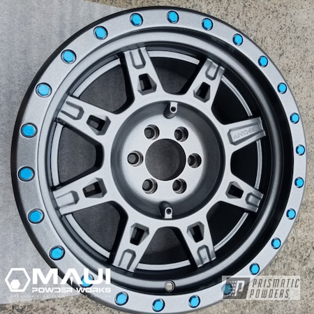Powder Coating: Aluminum Wheels,Rims,Kingsport Grey PMB-5027,Wheels,Two Tone
