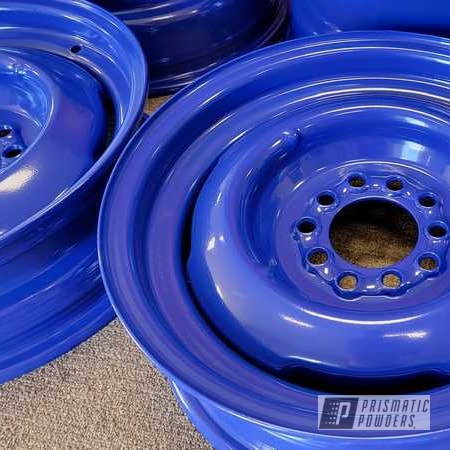 Powder Coating: Wheels,RAL 5002 Ultramarine Blue,15" Steel Wheels,Rims,Automotive Rims,Automotive Wheels