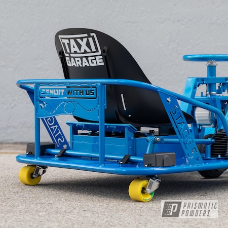 Powder Coating: XL Crazy Cart,Drift Cart,Drift,Cart,Go Cart,Clear Vision PPS-2974,Taxi Garage,Illusion Lite Blue PMS-4621,Taxi Garage Crazy Cart