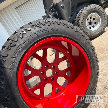 Powder Coating: Wheels,Clear Vision PPS-2974,Rims,Illusion Red PMS-4515,American Force,Aluminum Wheels