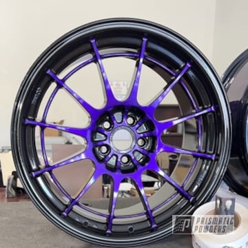 2 Stage Wheels In Gloss Black And Illusion Purple 