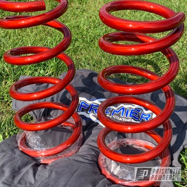 Powder Coated Coil Springs Coated In Wild Copper Pmb-5364 In Pps-2974 And Pmb-5364