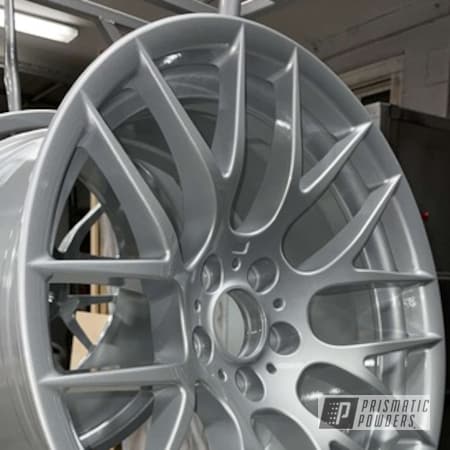 Powder Coating: Wheels,Porsche Silver PMS-0439,Clear Vision PPS-2974,Rims,BMW,powder coated,Prismatic Powders
