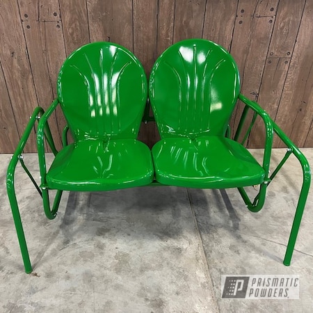 Powder Coating: Glider,Outdoor Furniture,Glider Chair,Outdoor Patio Furniture,Vintage Metal Chairs,Farm Green PSS-5463,Furniture
