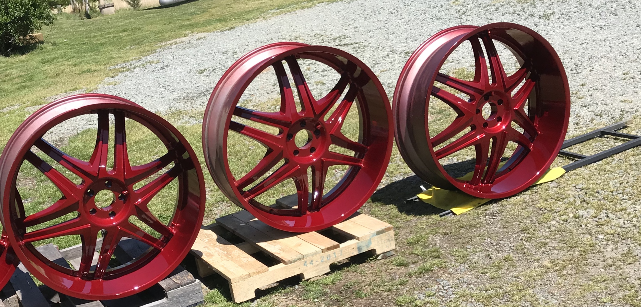 Deep Red Rims Wheels In A Deep Red Powder Coating | Custom Powder Coating - Prismatic ...