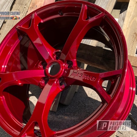 Powder Coating: Nismo Wheels,Zcar,Nissan,Rays,350,Rims,370,Illusion Cherry PMB-6905,Clear Vision PPS-2974,Automotive,Wheels