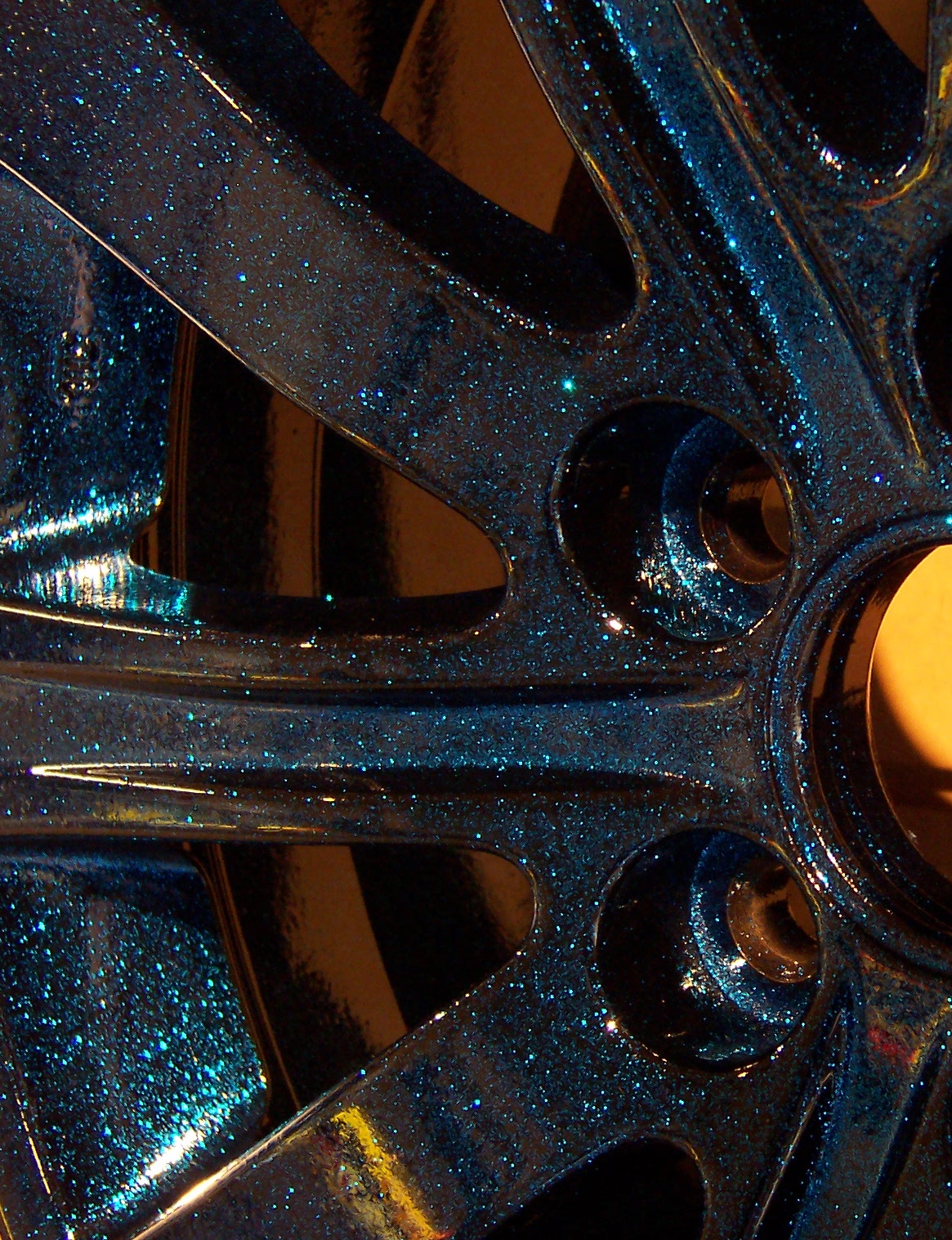 Magnum Blue Sparkle over Ink Black Wheels | Prismatic Powders