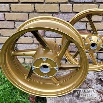 Powder Coated Prismatic Gold Ii Motorcycle Wheels