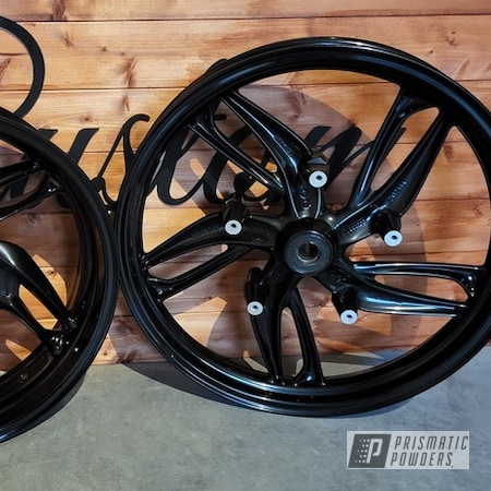 Powder Coating: Wheels,Rims,RAL 9005 Jet Black,Motorcycle Wheels