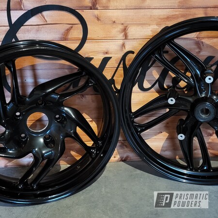 Powder Coating: Wheels,Rims,RAL 9005 Jet Black,Motorcycle Wheels