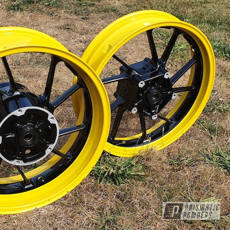 Powder Coating: RAL 1021 Colza Yellow,Rims,RAL 9005 Jet Black,Motorcycle Wheels,Wheels