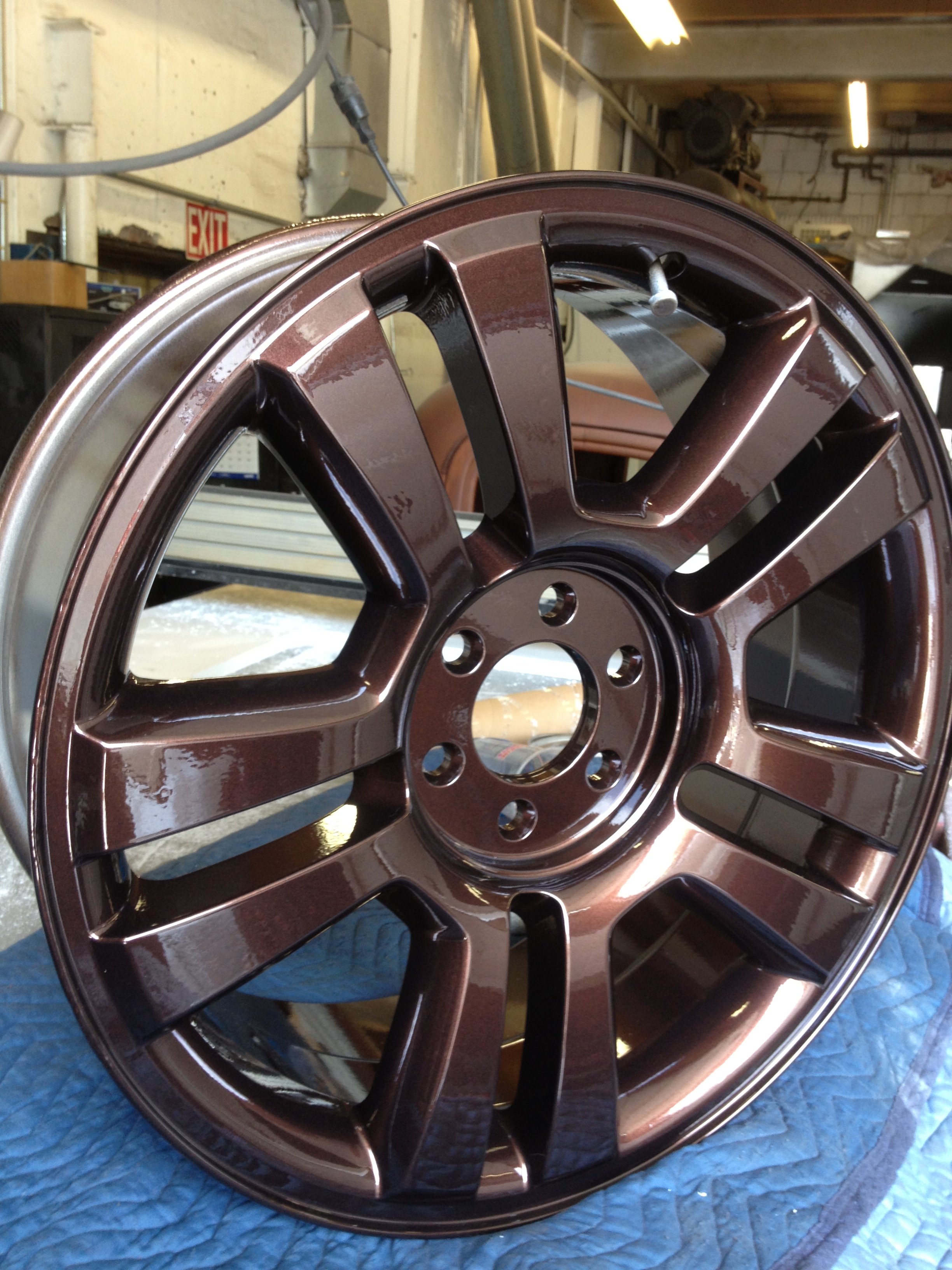 Wheels in Lazer Copper with Clear Vision Top Coat | Prismatic Powders