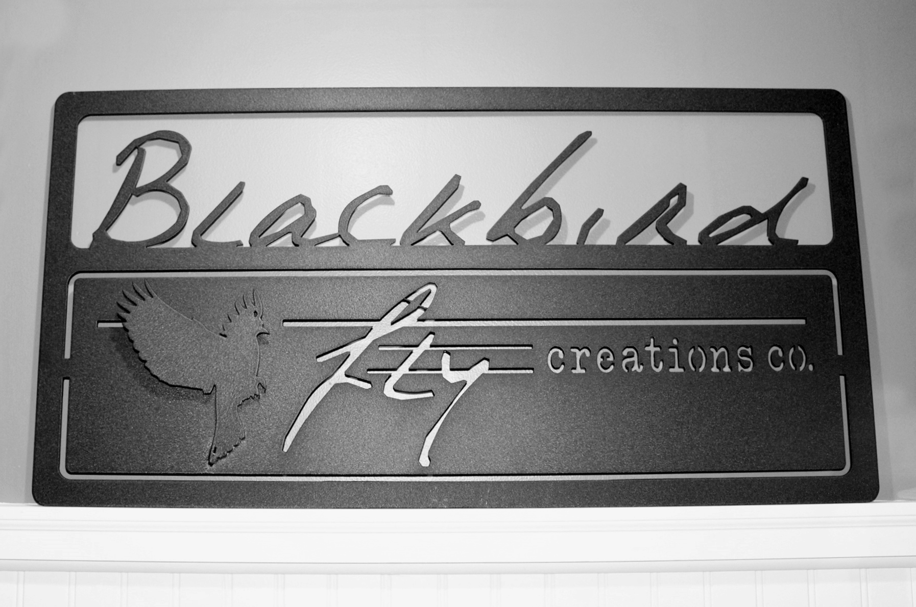 Custom Metal Sign in Coal Black | Prismatic Powders