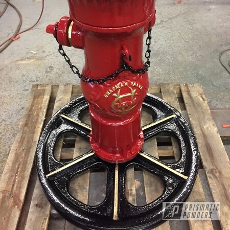 Powder Coating: Fire Department,Fire Hydrant,GLOSS BLACK USS-2603,Astatic Red PSS-1738