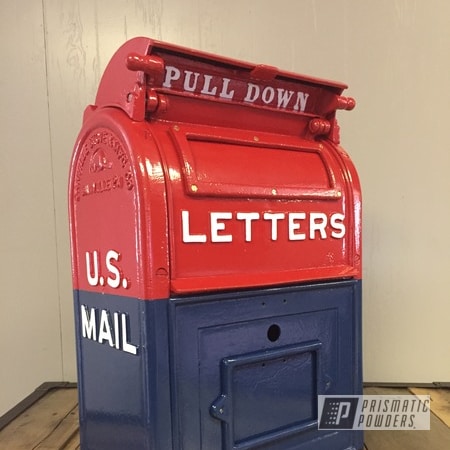Powder Coating: Vintage Mailbox,Gloss White PSS-5690,RAL 3002 Carmine Red,Mailbox,RAL 5003 Sapphire Blue