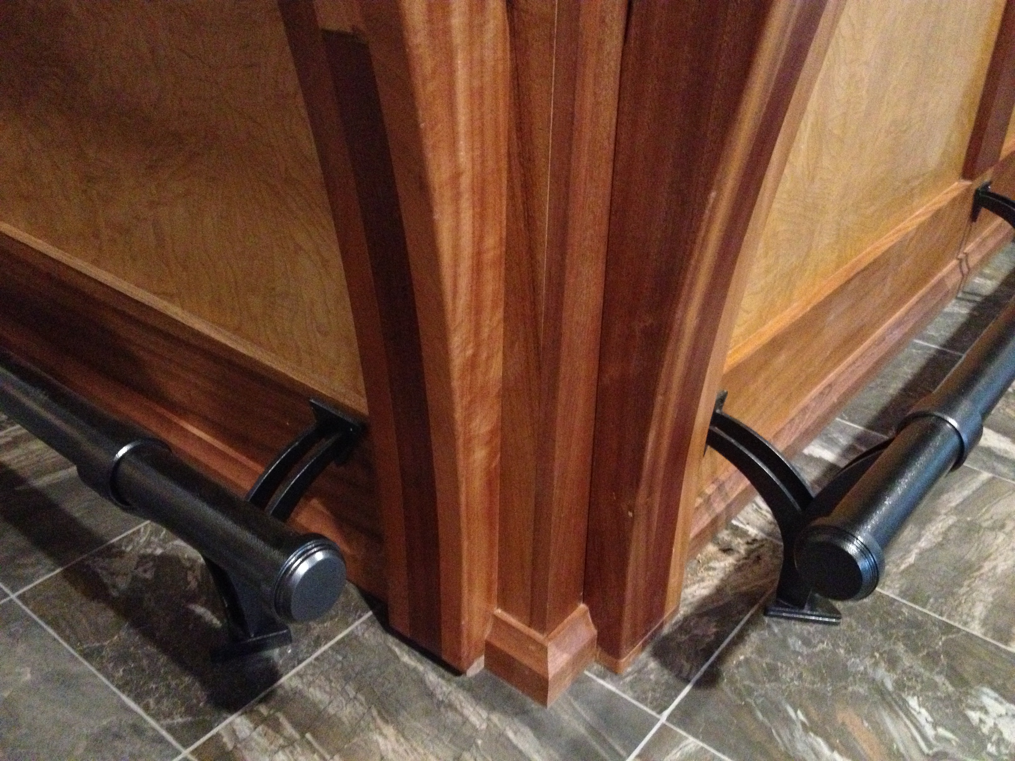 Custom Foot Rest Custom Bar Foot Rail and Brackets in Ironstone Silver Satin | Prismatic ...