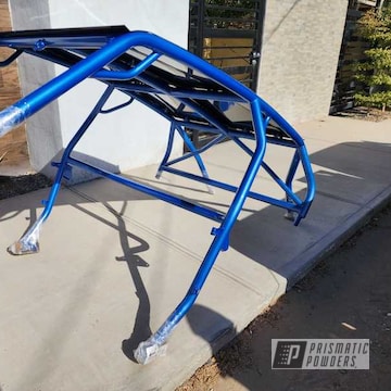 Powder Coated Clear Vision And Radar Blue Roll Cage