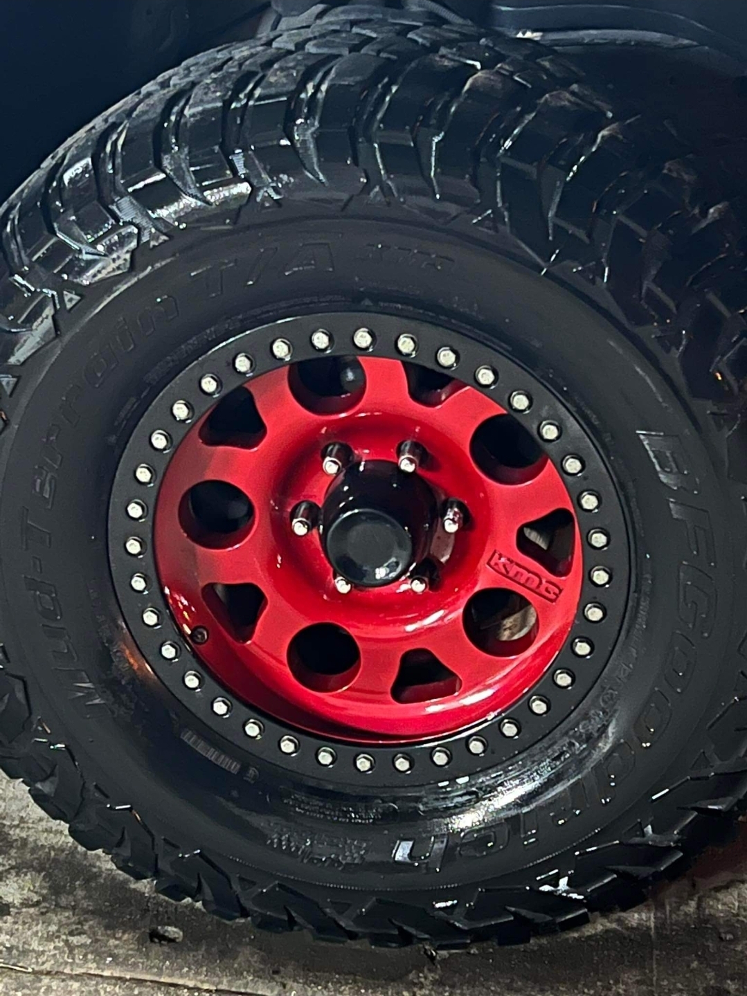 Red Rim Back View Powder Coated Rims | Prismatic Powders