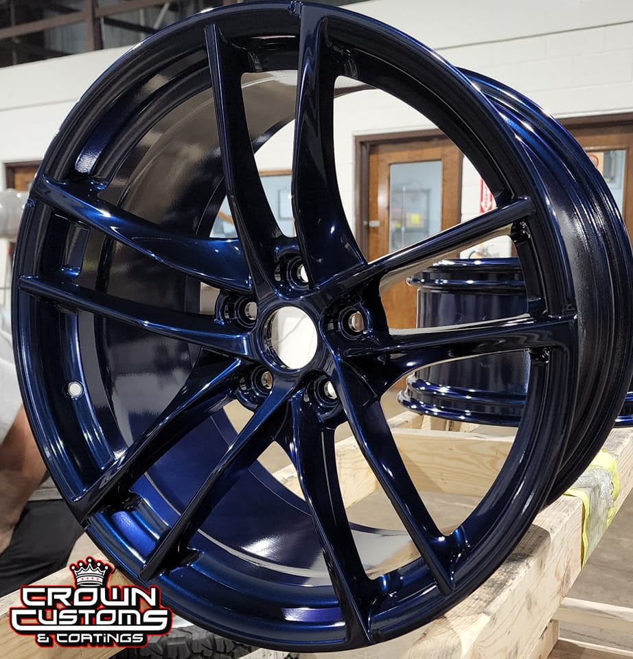Powder Blue Rims Wheel in Ford Midnight Blue | Prismatic Powders
