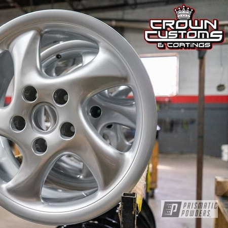 Powder Coating: Wheels,BMW Silver PMB-6525,Clear Vision PPS-2974,OEM Wheels,Two Stage Application,Rims,Powder Coated Wheels