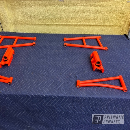 Powder Coating: sled,Spindles,F7,Orange Glow PSS-2876,Arctic Cat,Control Arms,Bright Fluorescent