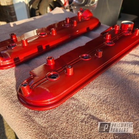 Powder Coating: Chevy,Valve Covers,Clear Vision PPS-2974,LOLLYPOP RED UPS-1506,Automotive,Super Chrome Plus UMS-10671