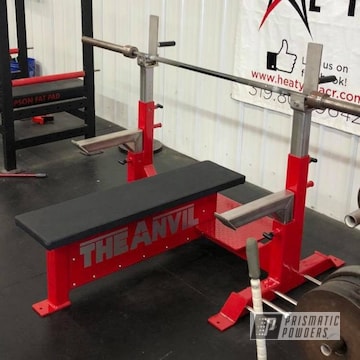 Weight Bench Powder Coated In Ral 3002 A Classic Carmine Red Color