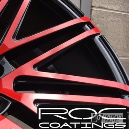 Powder Coating: Ink Black PSS-0106,Rims,Custom Rims,Clear Vision PPS-2974,Racer Red PSS-5649,Automotive,Custom Wheels,Wheels