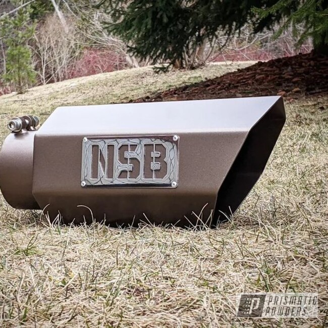 Nsb Exhaust Tip With Luxury Bronze And Polished Stainless Steel Emblem