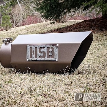 Nsb Exhaust Tip With Luxury Bronze And Polished Stainless Steel Emblem