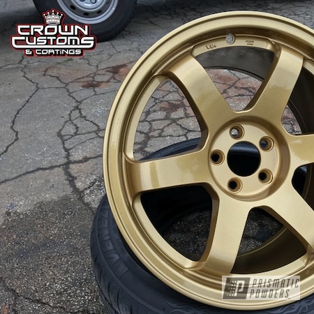 Powder Coating: Spanish Gold EMS-0940,Auto Parts,Clear Vision PPS-2974,Automotive,Wheels