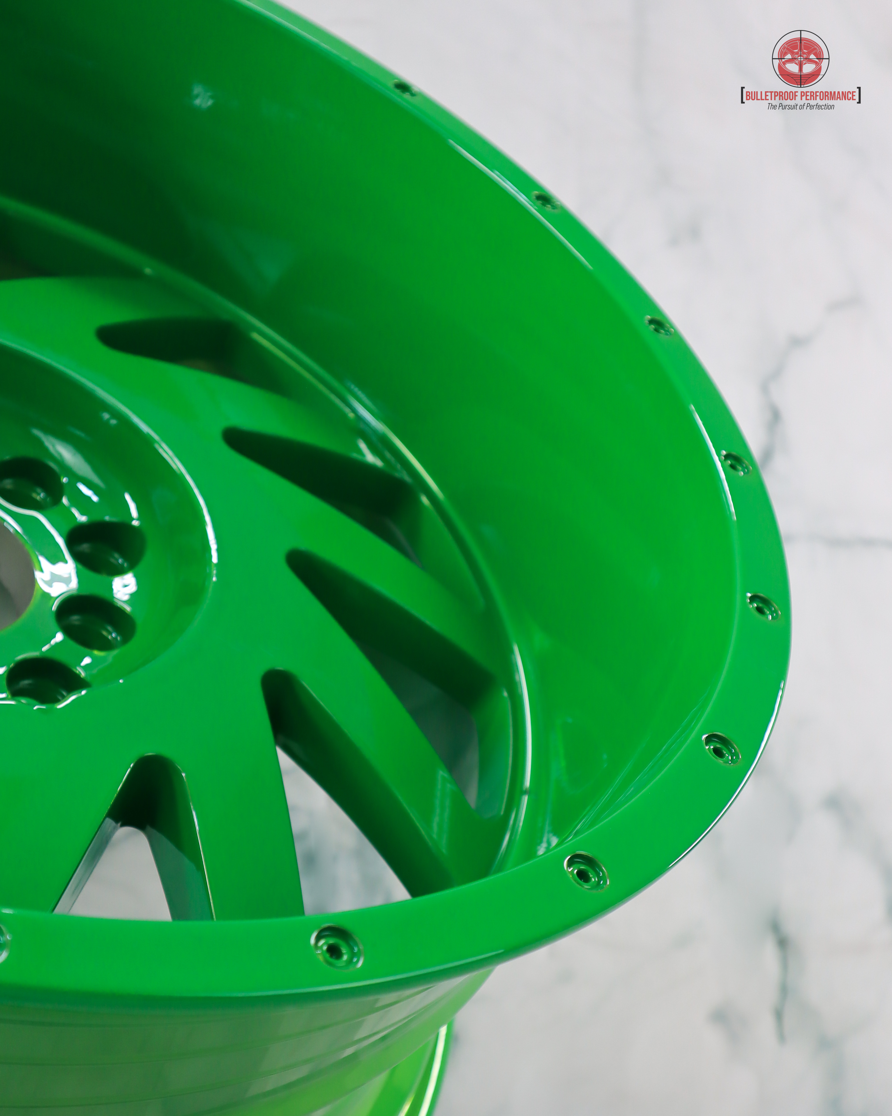 Truck Rims Powder Coated in Lollypop Lime | Prismatic Powders