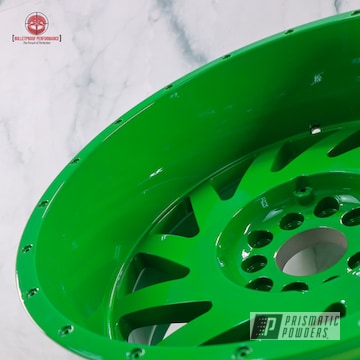 Truck Rims Powder Coated In Lollypop Lime