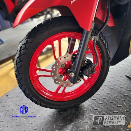 Powder Coating: Wheels,Red Wheel PSS-2694,Motorcycle Rims,Rims,Honda Motorcycle,Motorcycle Wheels