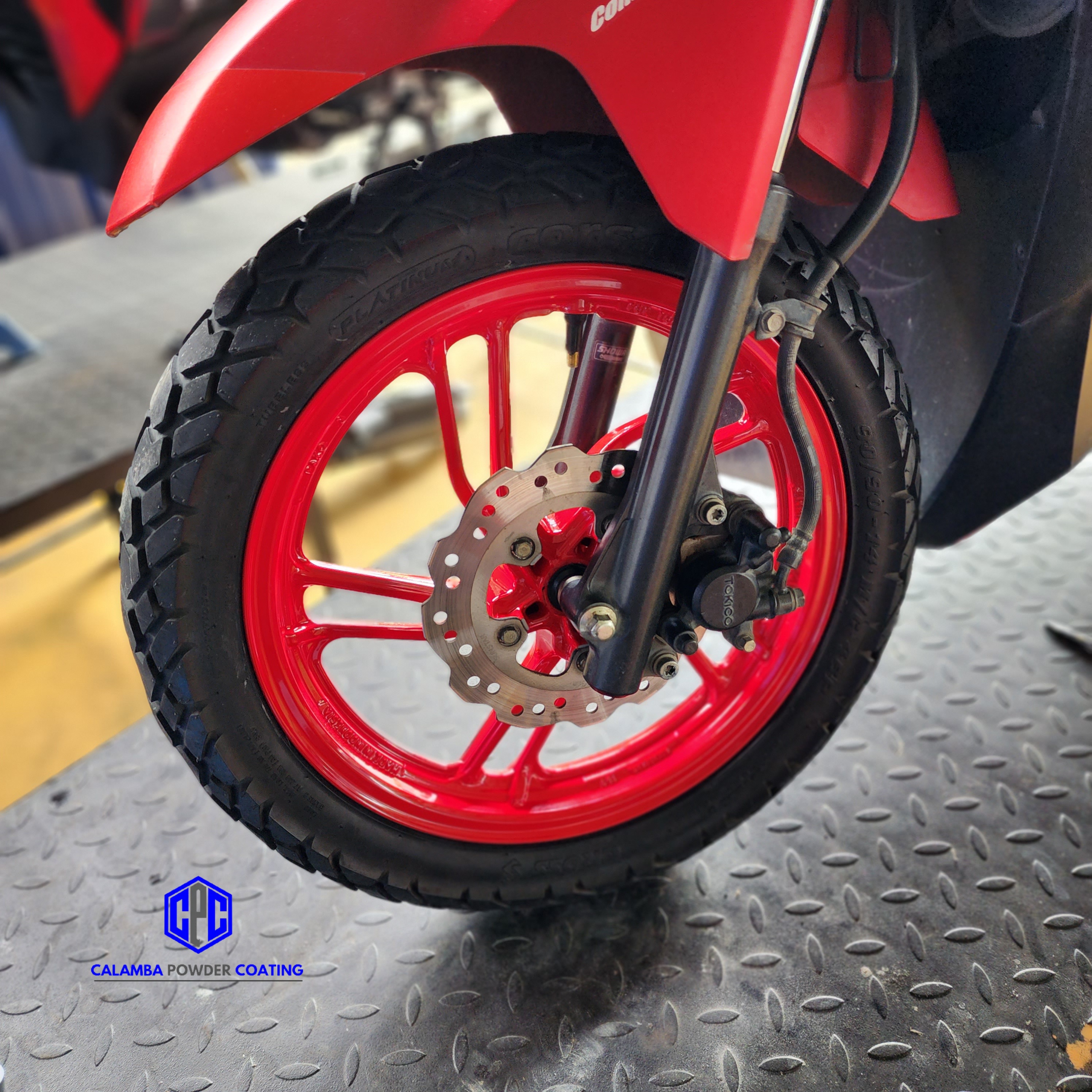 Red Motorcycle Rims Motorcycle Wheels Featuring a Red Wheel Finish | Prismatic Powders