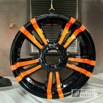 Powder Coated Clear Vision, Ink Black And Illusion Orange Two Tone Wheel