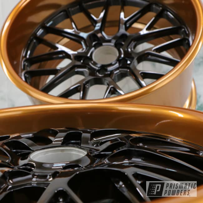 Two Tone Rims Powder Coated In Cashmere Copper Upb-4650 And Lazer Rootbeer Pmb-4225