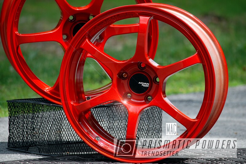 Powder Coated Red Advan Racing Wheels