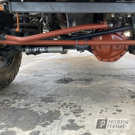 Powder Coating: Automotive,Suspension Parts,Burnt Copper PMB-8013,Truck Suspension,Lifted Truck,Automotive Parts